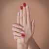 Love blossom semicured dark red nails