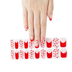 Scarlet heartbeat semicured red heart nails