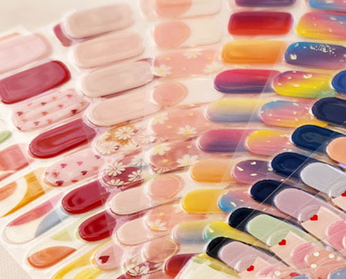 Semicured gel nail sticker range
