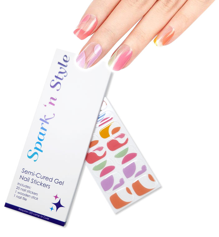 Twirly delight semi-cured gel nail stickers